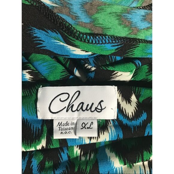 Chaus XL Peacock Feather V-neck Tunic - Picture 6 of 8